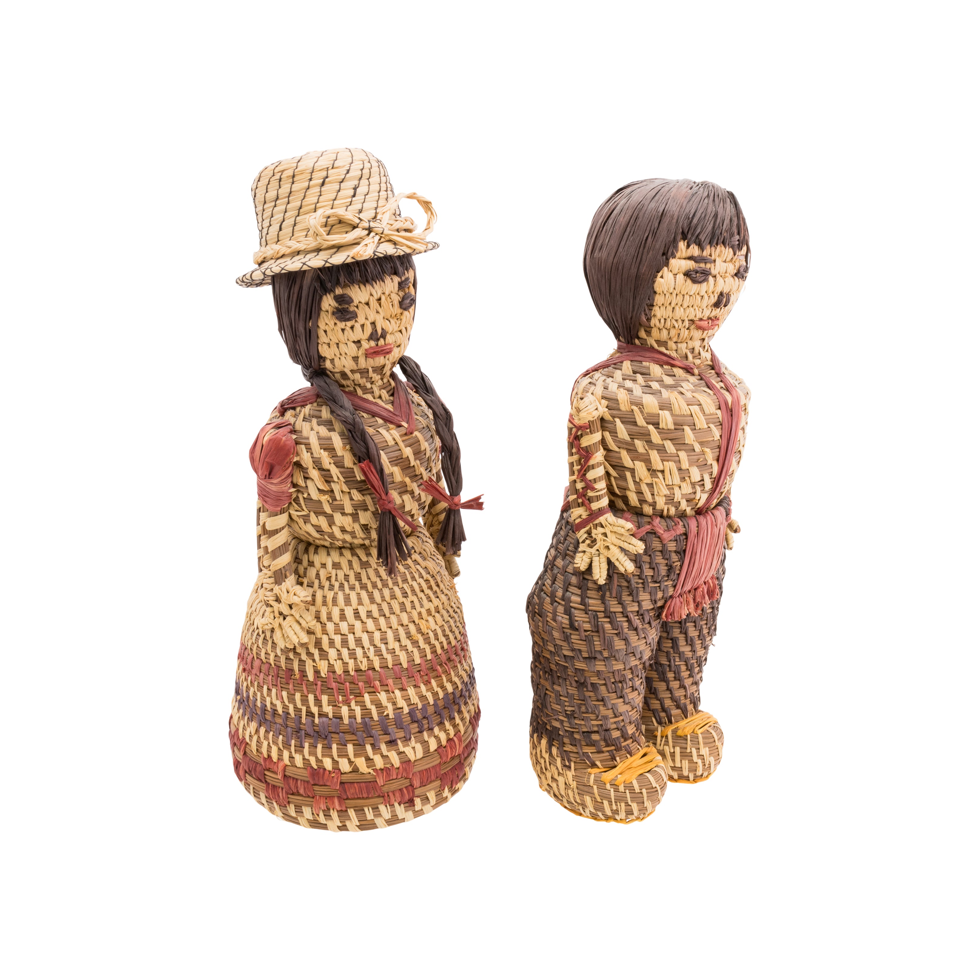 Pair Papago Basketry Dolls