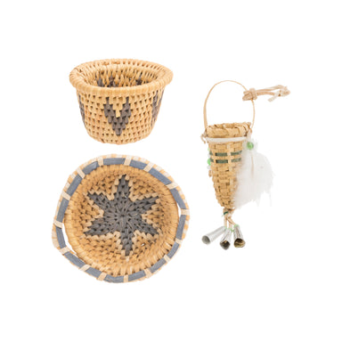 Three Passamaquoddy Miniature Baskets, Native, Basketry, Vertical