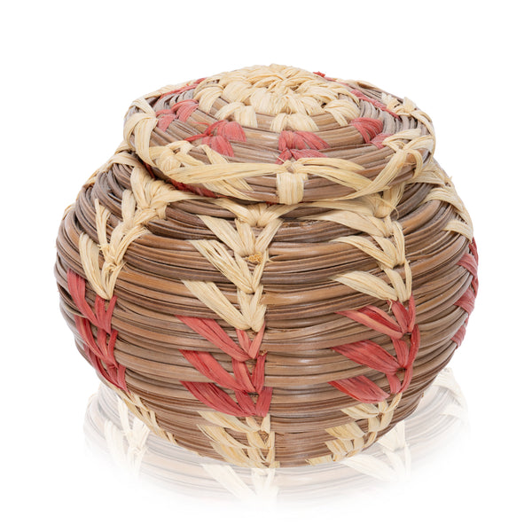 Coushatta Miniature Basket, Native, Basketry, Vertical
