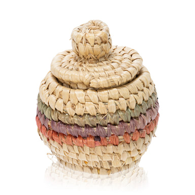 Yupik Miniature Basket, Native, Basketry, Vertical