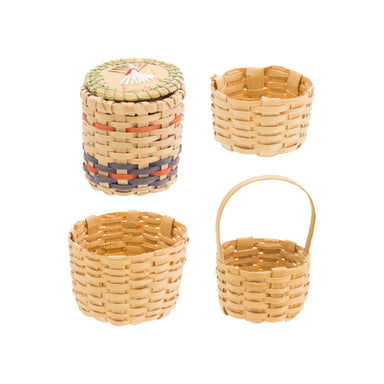 Potawatomi Miniature Baskets, Native, Basketry, Vertical