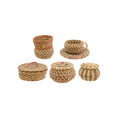 Coushatte Miniature Baskets, Native, Basketry, Vertical