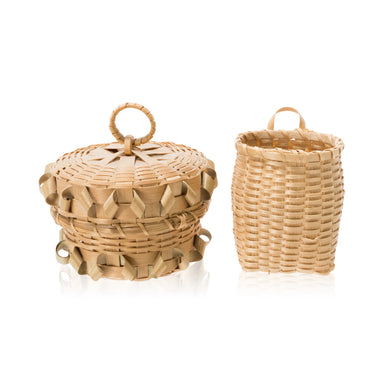 Iroquois Miniature Baskets, Native, Basketry, Vertical