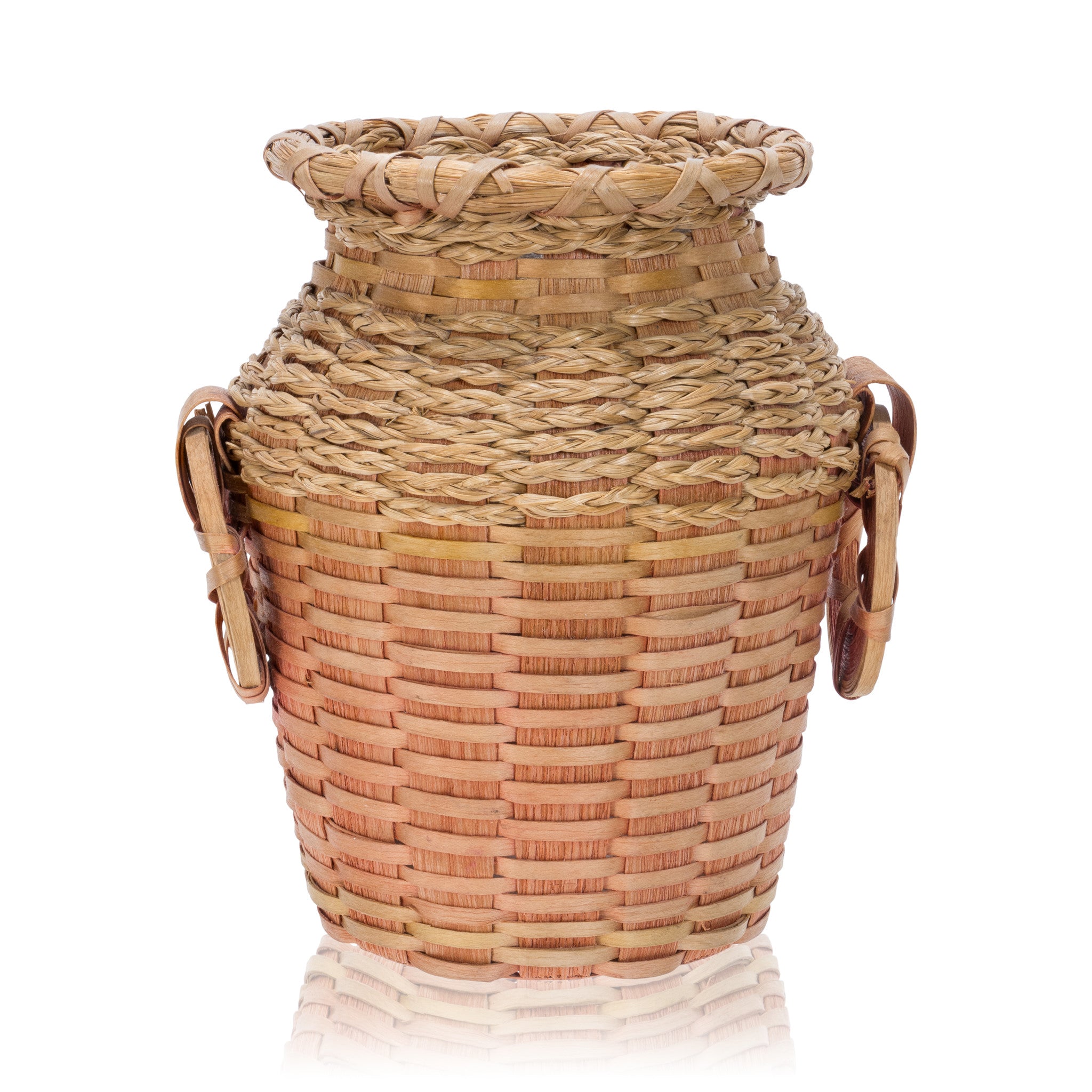 Winnebago Bottle Basket, Native, Basketry, Bottle Basket