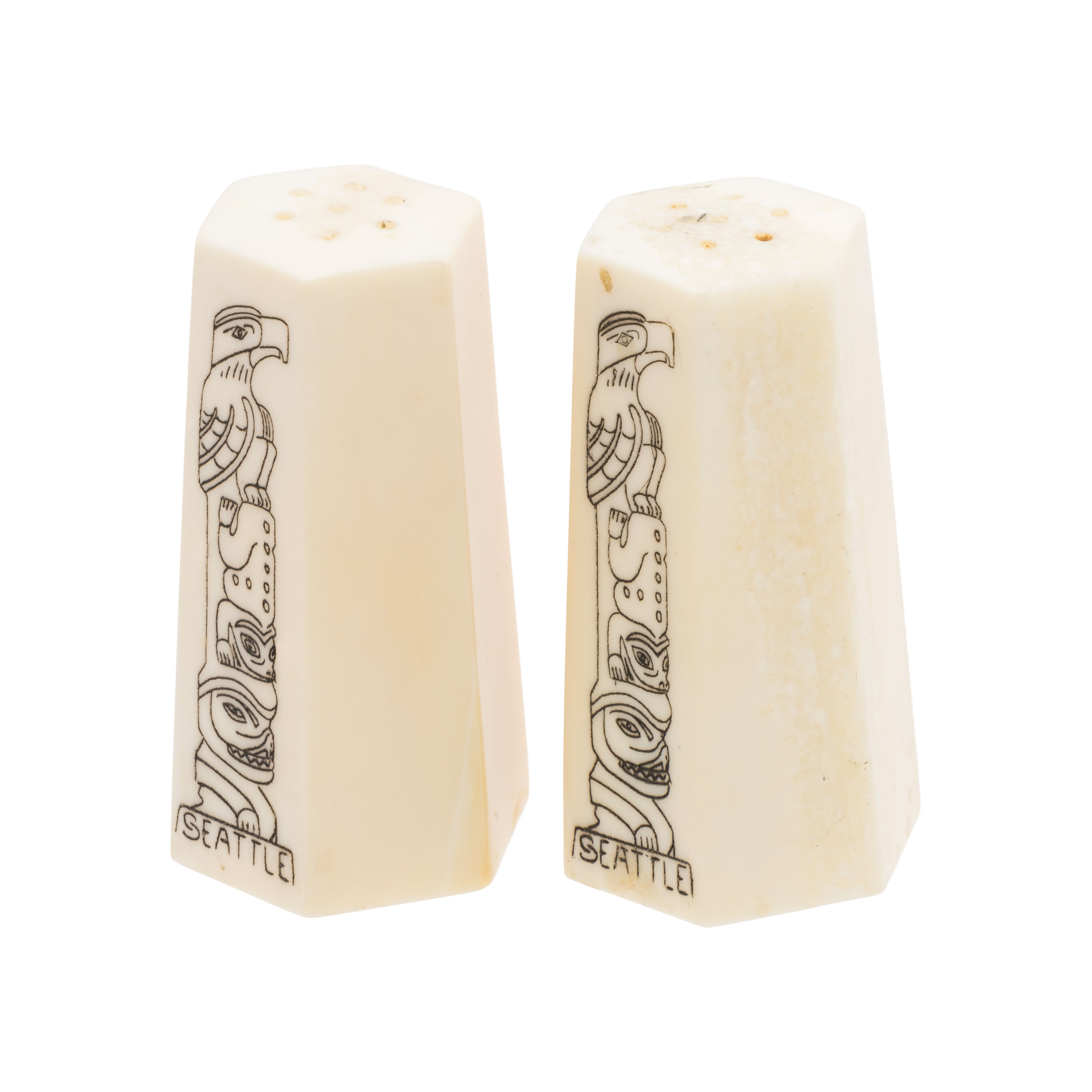 Inuit Ivory Totem Salt and Pepper Shakers