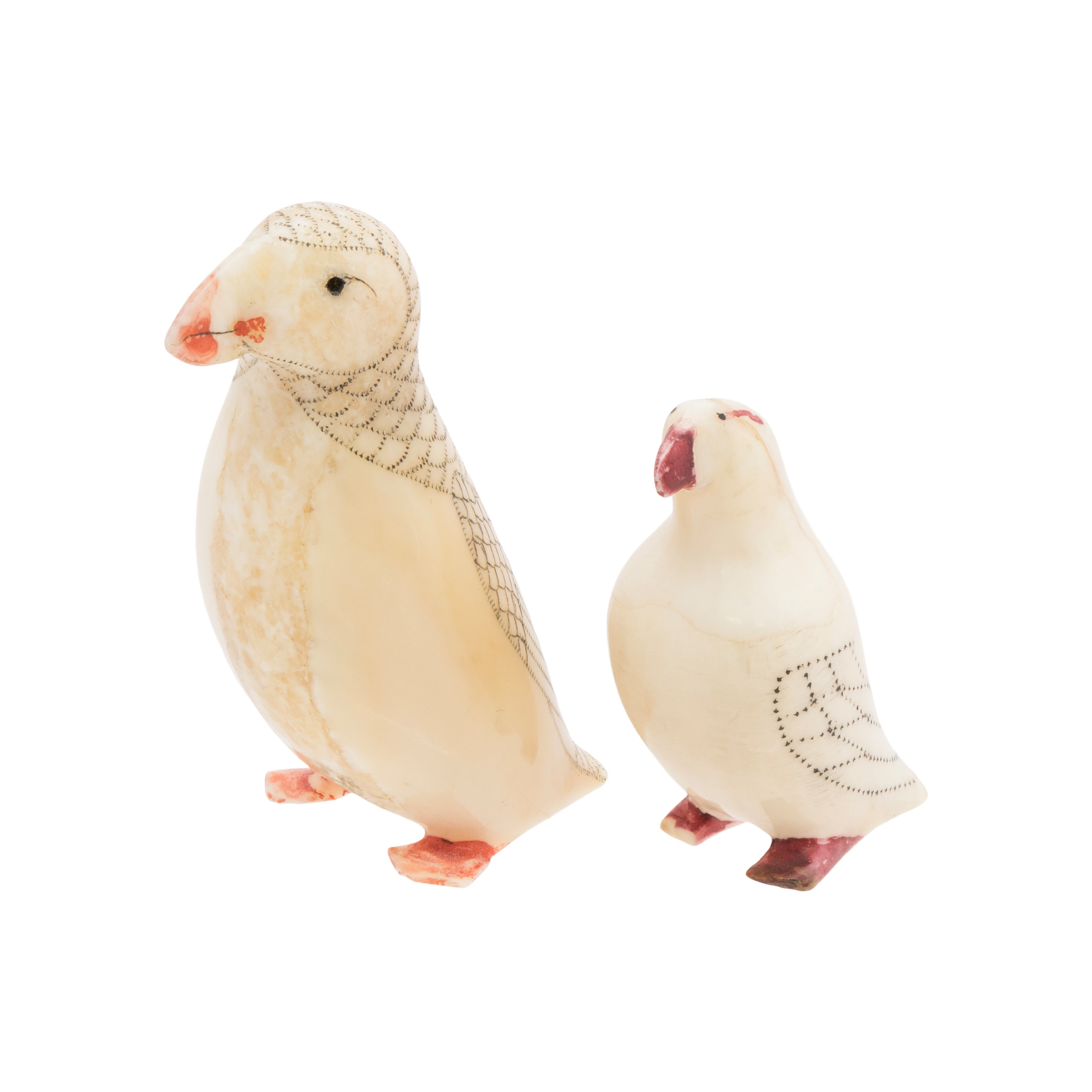 Inuit Walrus Ivory Puffins