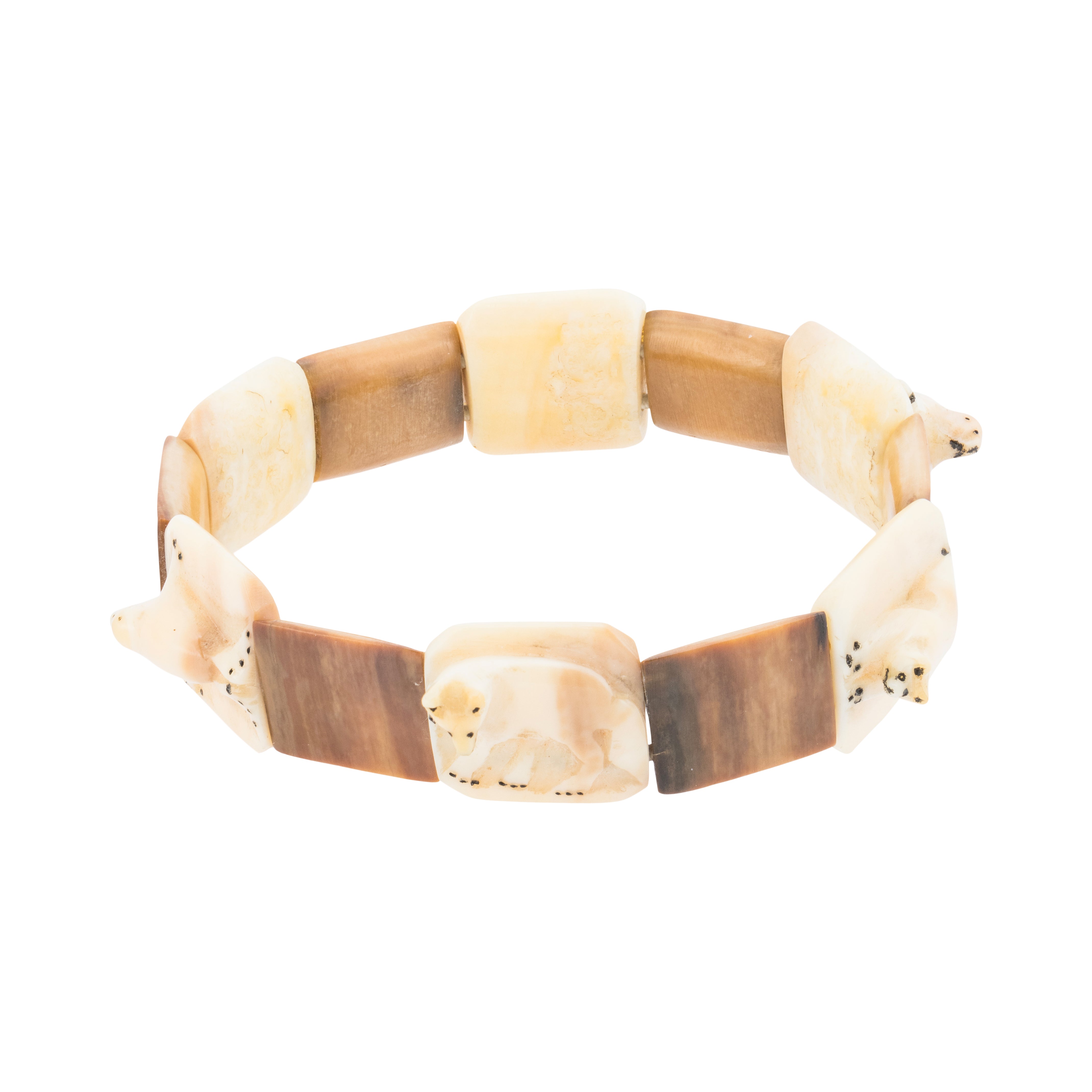 Inuit Carved Fetish Bracelet, Native, Carving, Ivory