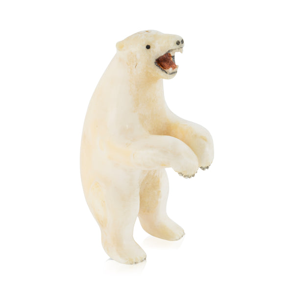 Miniature Inuit Ivory Polar Bear, Native, Carving, Ivory