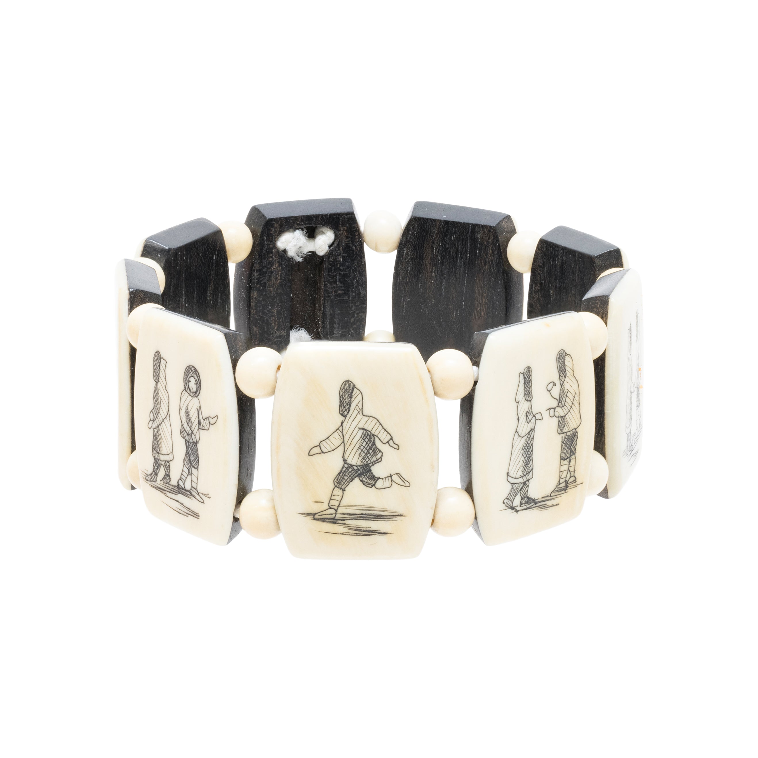 Inuit Ivory and Ebony Story Bracelet