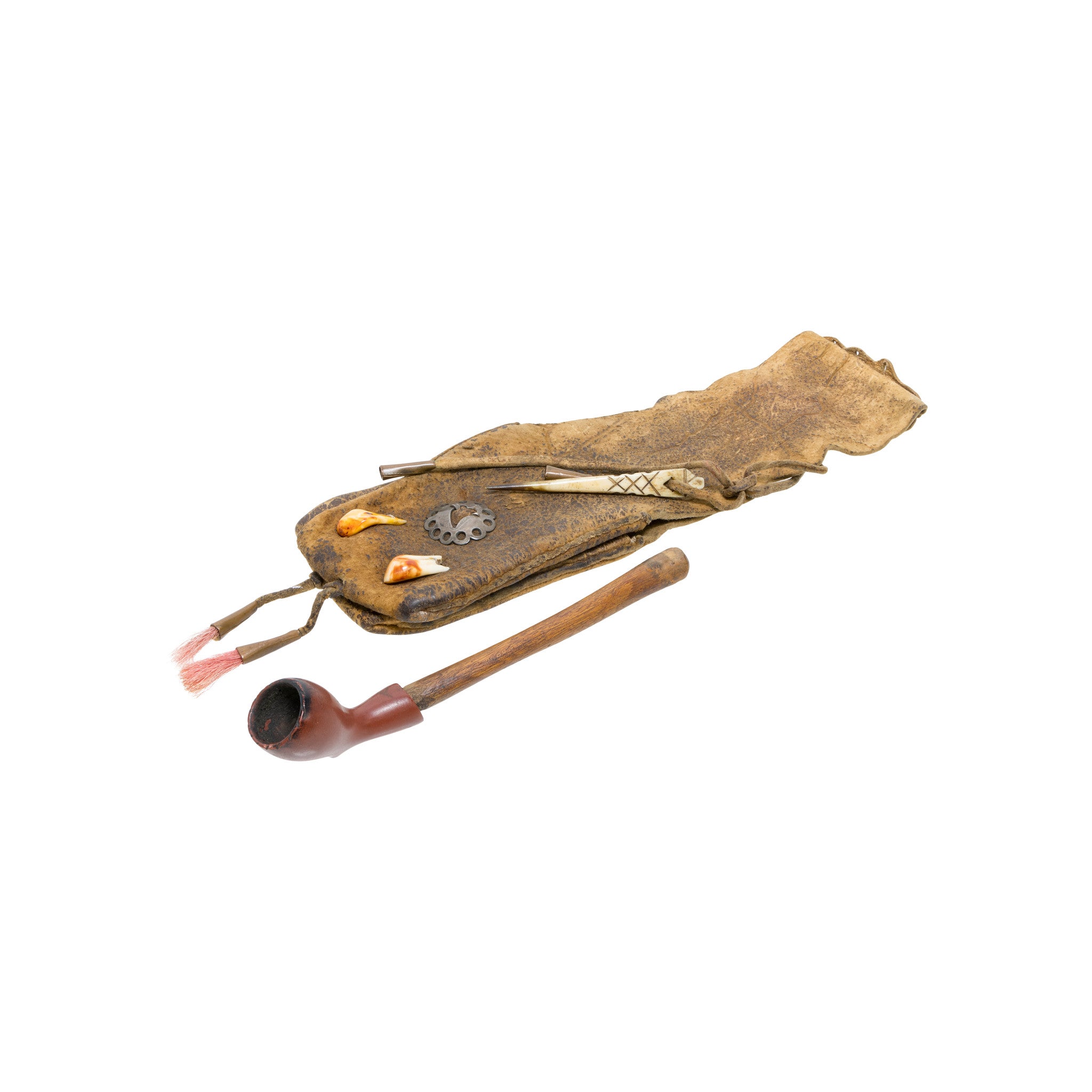Native American Pipe and Bag, Native, Pipe, Catlinite