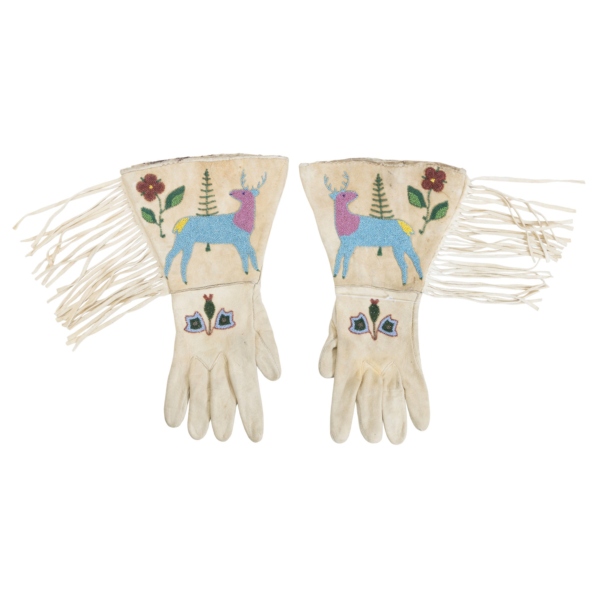 Shoshone Pictorial Gauntlets, Native, Garment, Gauntlets