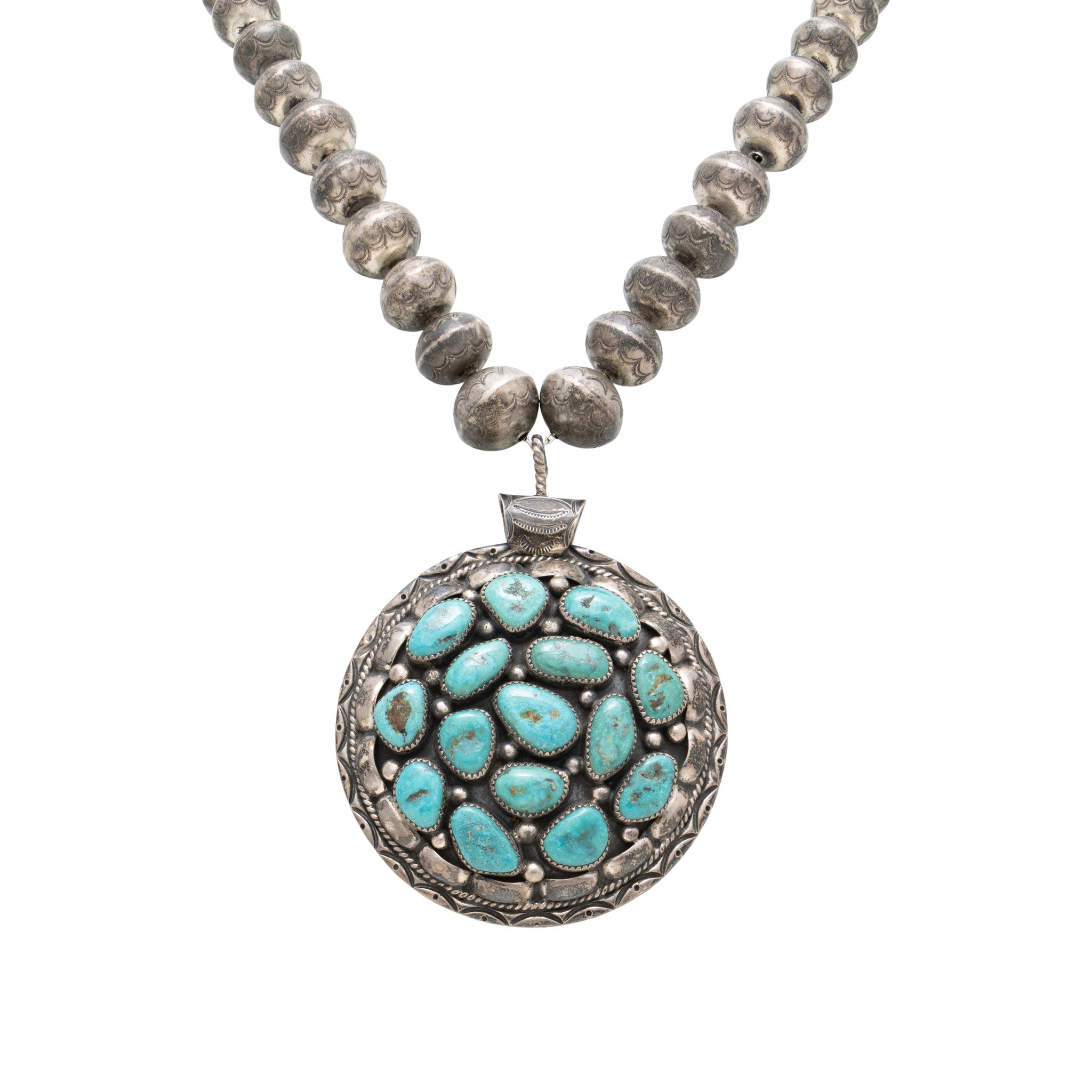 Double Coral and Turquoise Necklace, Jewelry, Necklace, Native