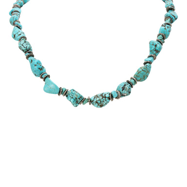 Beaded Turquoise Necklace, Jewelry, Necklace, Native