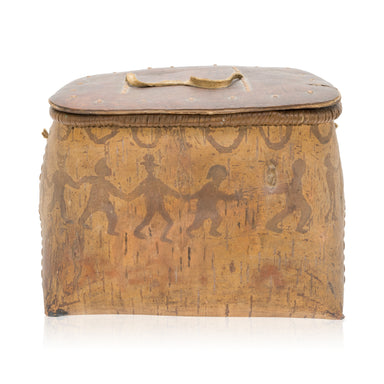 Algonquin Birch Bark Mocuck Basket, Native, Birch Bark, Container