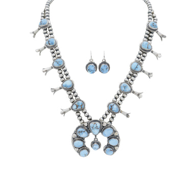 Navajo Golden Hill Turquoise Squash Blossom Set, Jewelry, Squash Blossom, Native