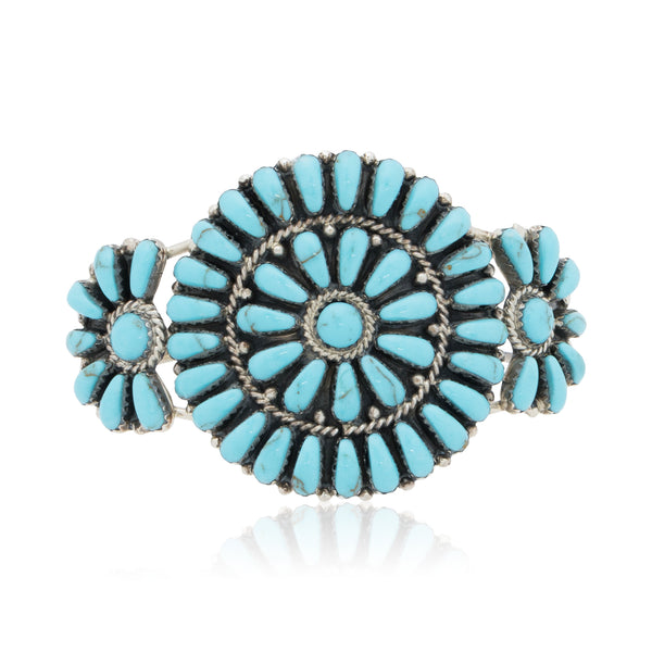 Navajo Turquoise Cluster Bracelet, Jewelry, Bracelet, Native