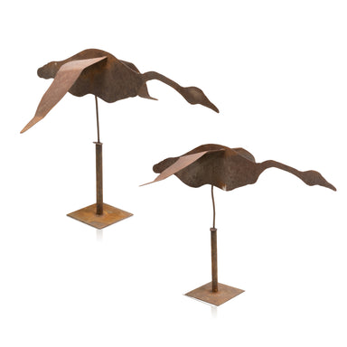 Pair Geese Whirligigs, Furnishings, Decor, Whirligig