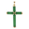 14K Gold Jade Cross Pendant, Jewelry, Necklace, Estate