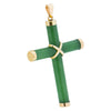 14K Gold Jade Cross Pendant
