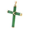 14K Gold Jade Cross Pendant