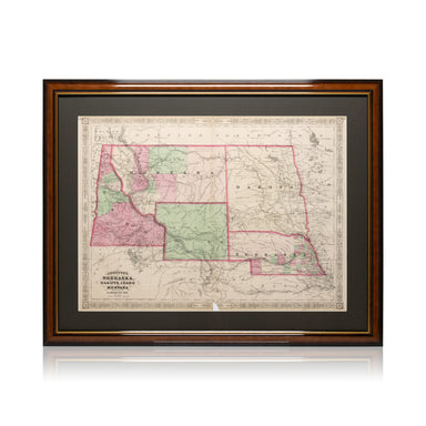 1865 Johnson's Nebraska/Dakota/Idaho/Montana Map, Furnishings, Decor, Map