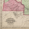 1865 Johnson's Nebraska/Dakota/Idaho/Montana Map