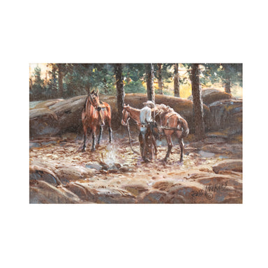 Breaking Camp by Russ Vickers, Fine Art, Painting, Western