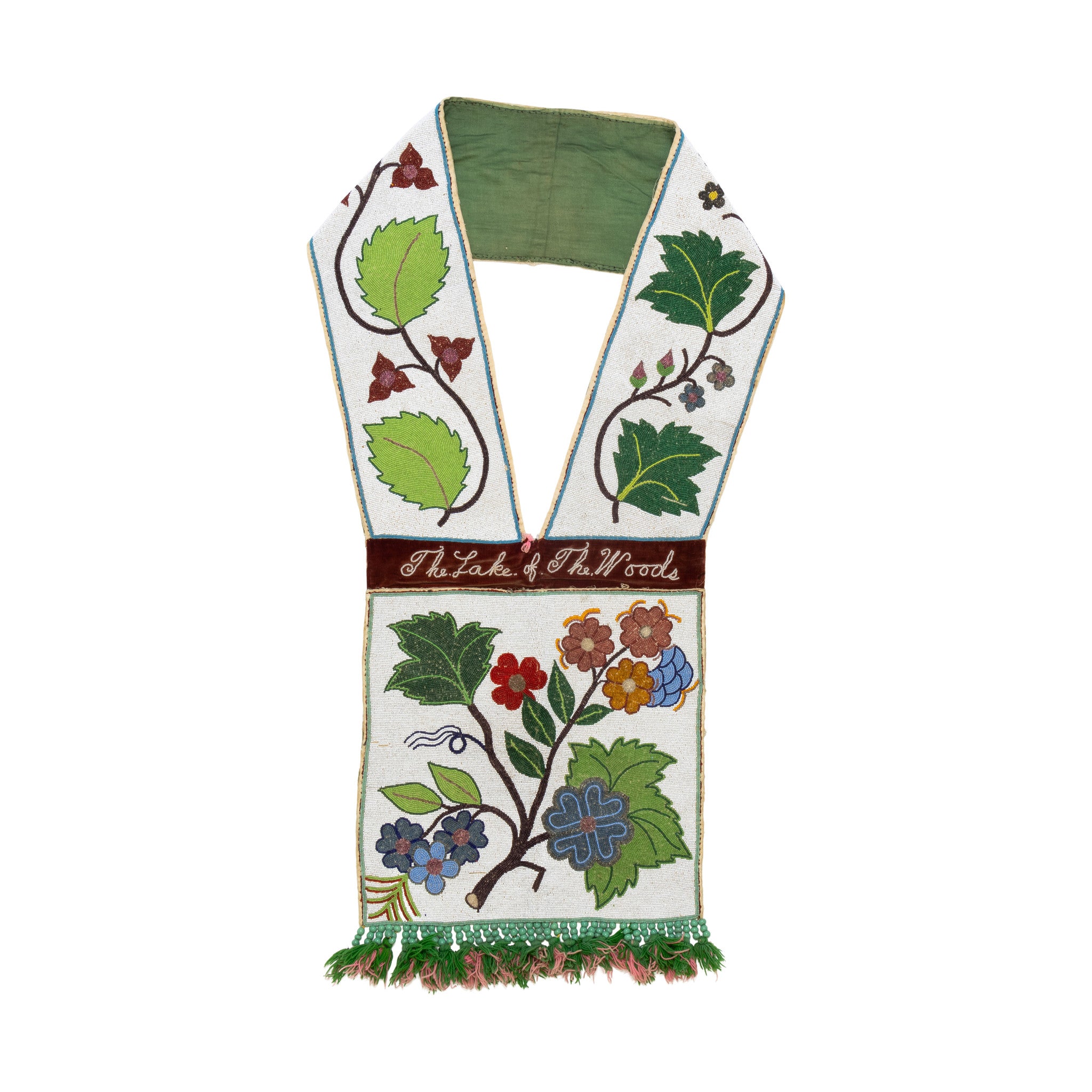 Ojibwe "The Lake of the Woods" Bandolier, Native, Bag, Bandolier Bag