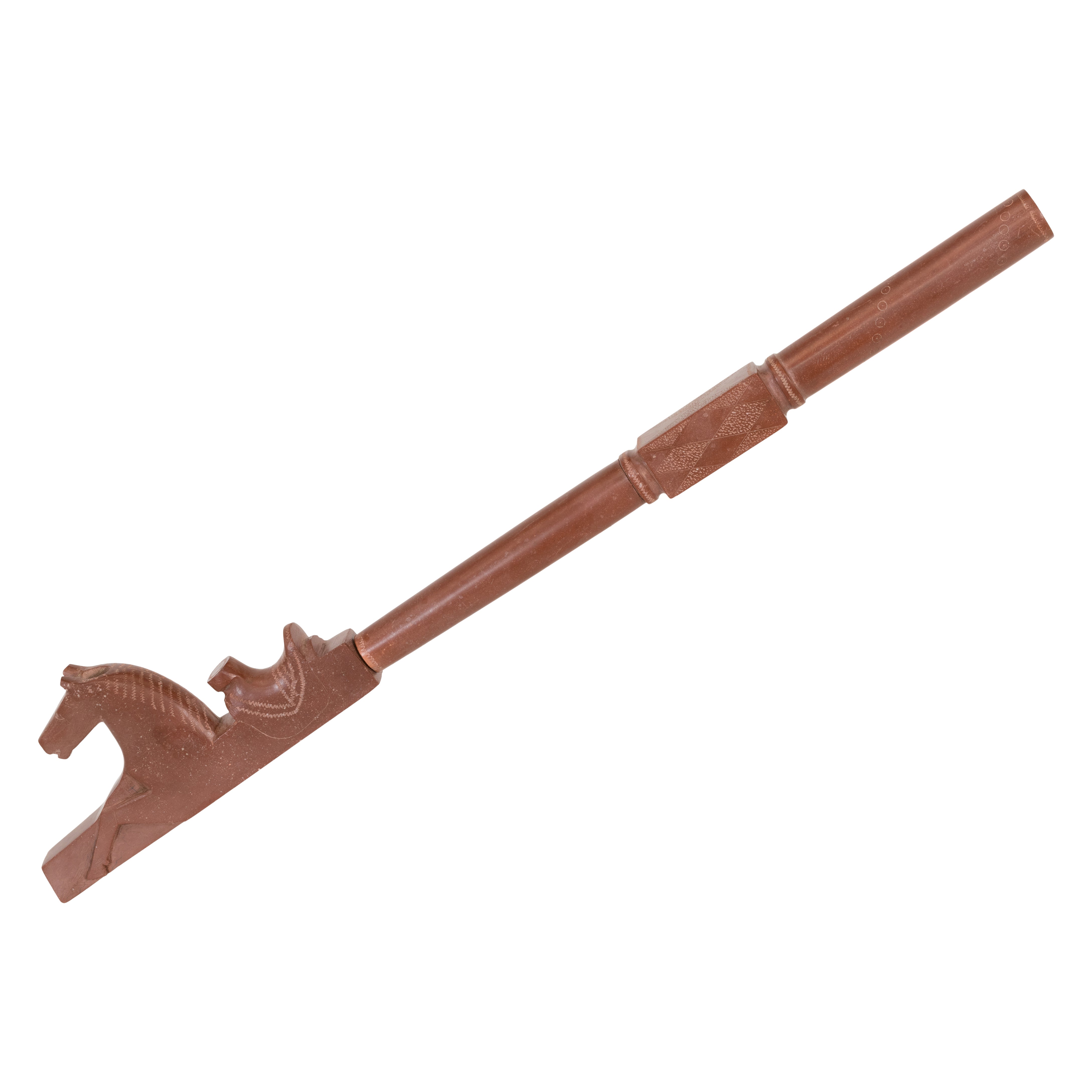 Great Lakes Catlinite Horse Pipe, Native, Pipe, Catlinite