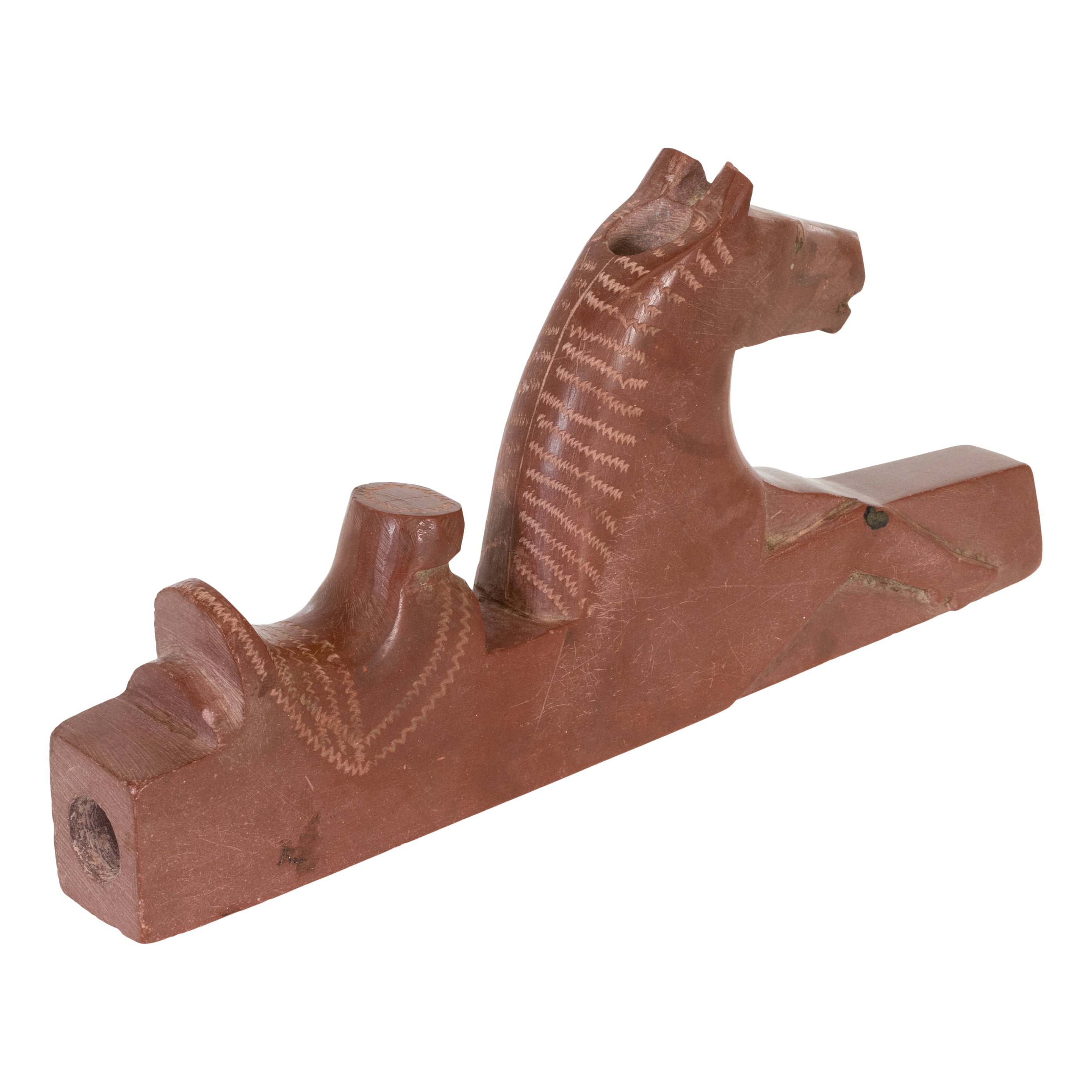 Great Lakes Catlinite Horse Pipe