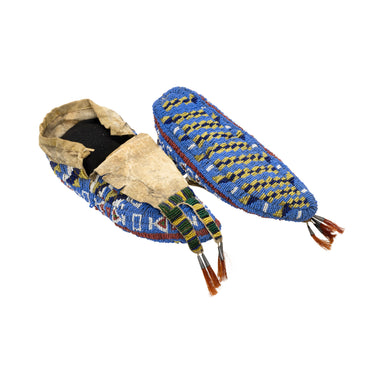 Sioux Fully Beaded Moccasins, Native, Garment, Moccasins