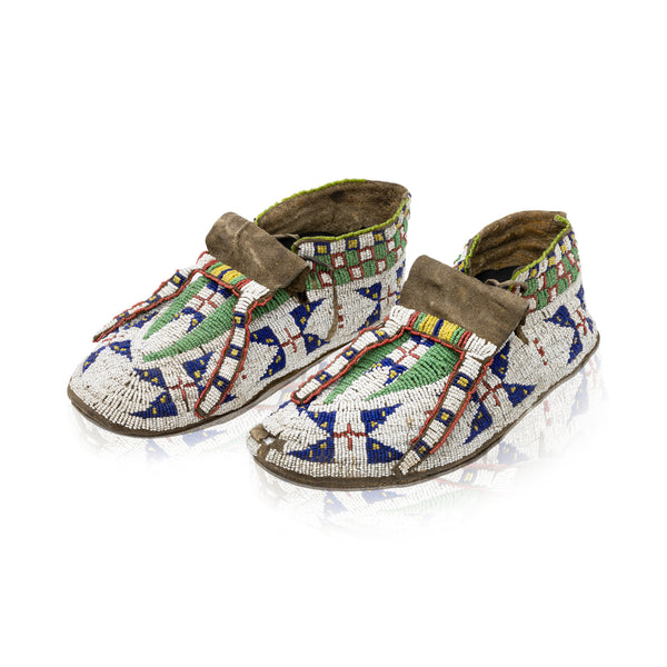 Sioux Beaded Moccasins, Native, Garment, Moccasins