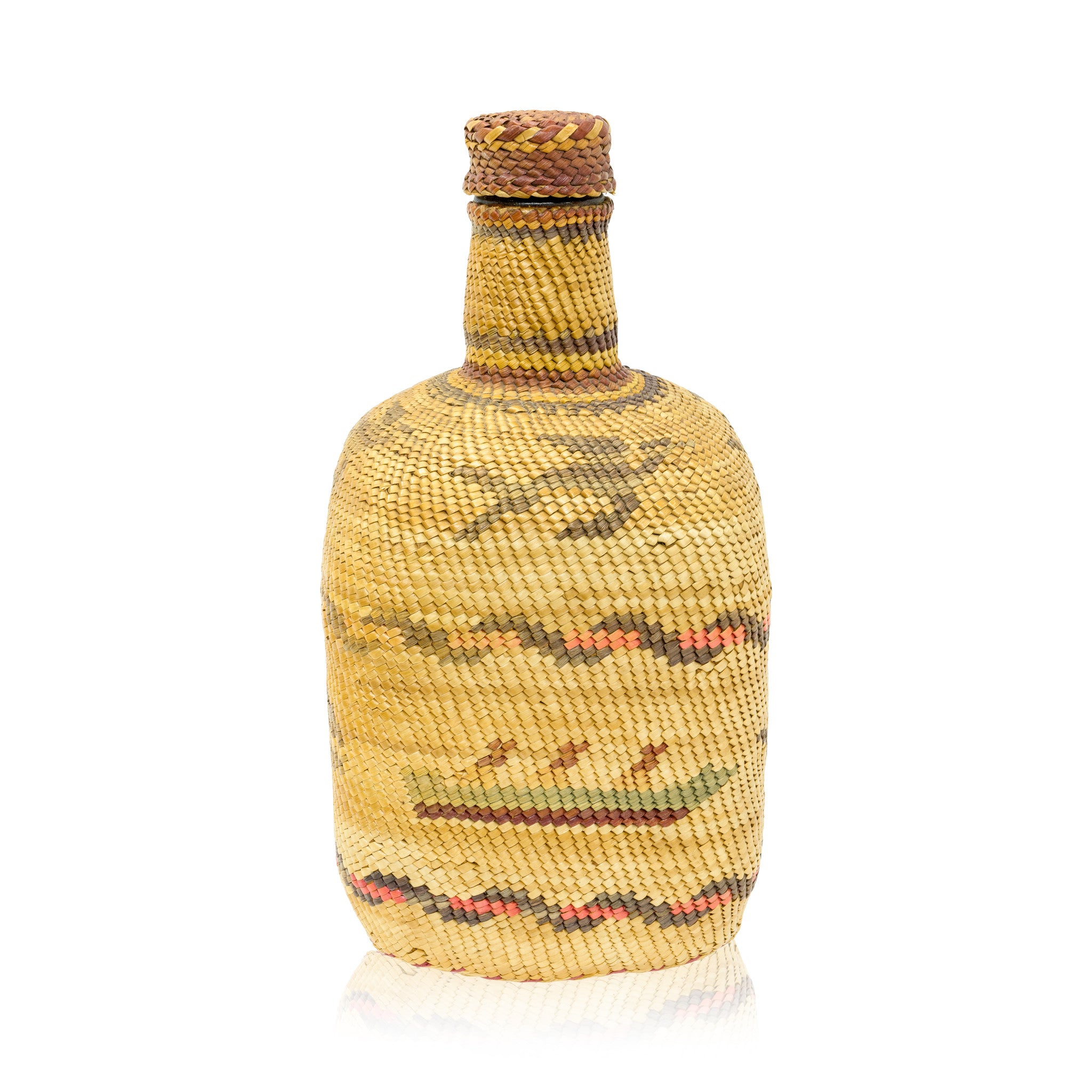 Nuu-chah-nulth Bottle Basket, Native, Basketry, Bottle Basket