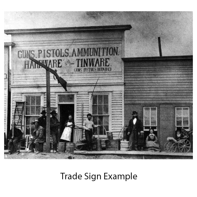 Folk Art Carved Gun Shop Trade Sign