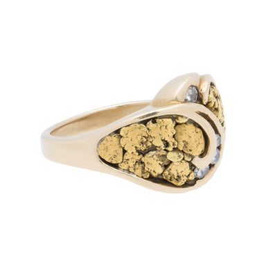 14k Gold Ring with Gold Nuggets, Jewelry, Ring, Estate