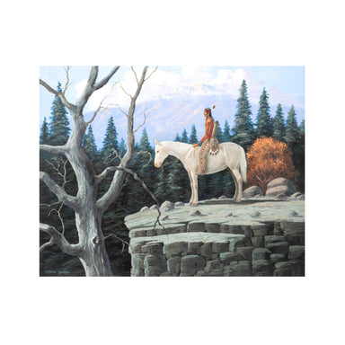"The Lookout" by Charles Damrow, Fine Art, Painting, Native American