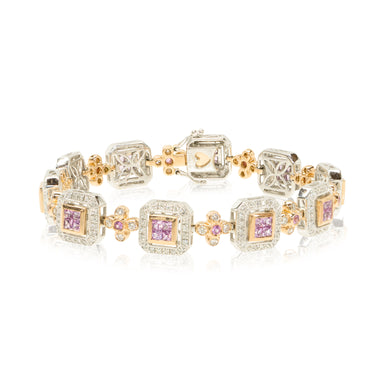 18k Gold Pink Sapphire Bracelet, Jewelry, Belt, Estate