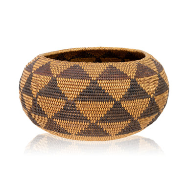 Washoe Basket, Native, Basketry, Vertical