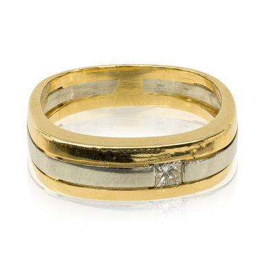 18k Two Tone Gold Diamond Ring, Jewelry, Ring, Estate