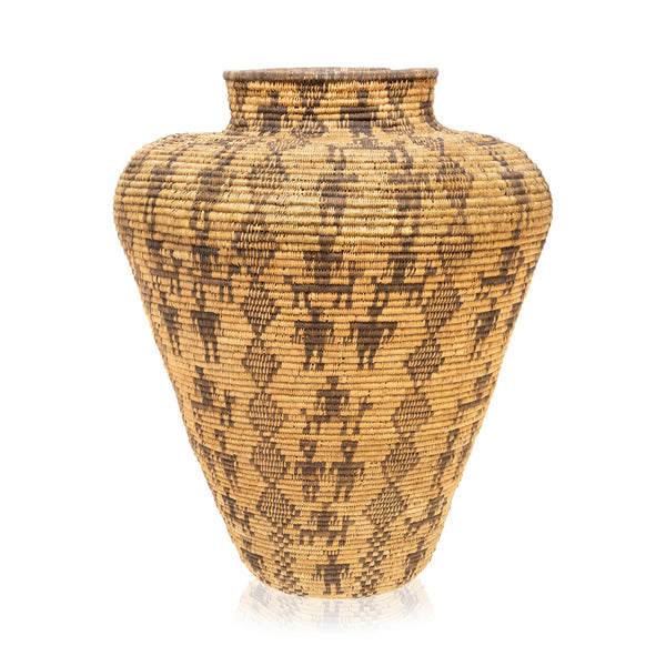 Monumental Apache Olla Basket, Native, Basketry, Vertical