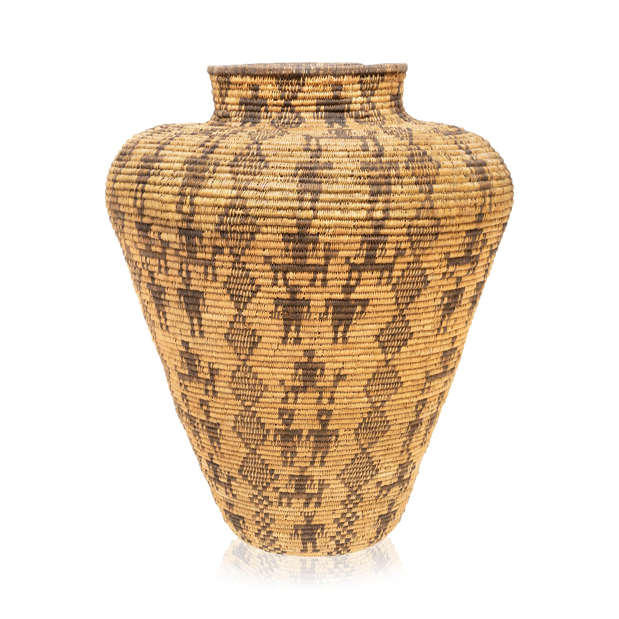 Monumental Apache Olla Basket, Native, Basketry, Vertical