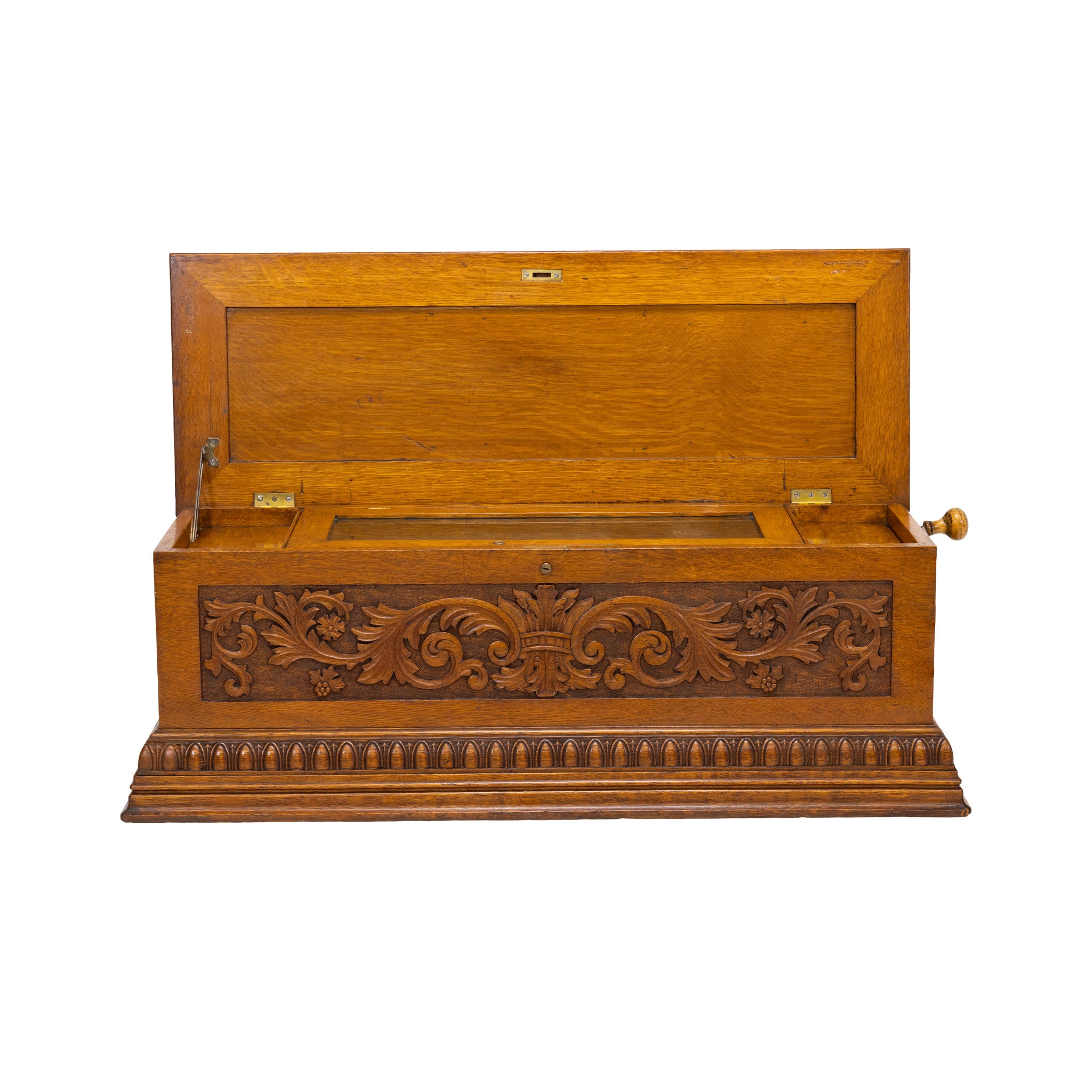 Mermod Freres Oak Music Box on Stand