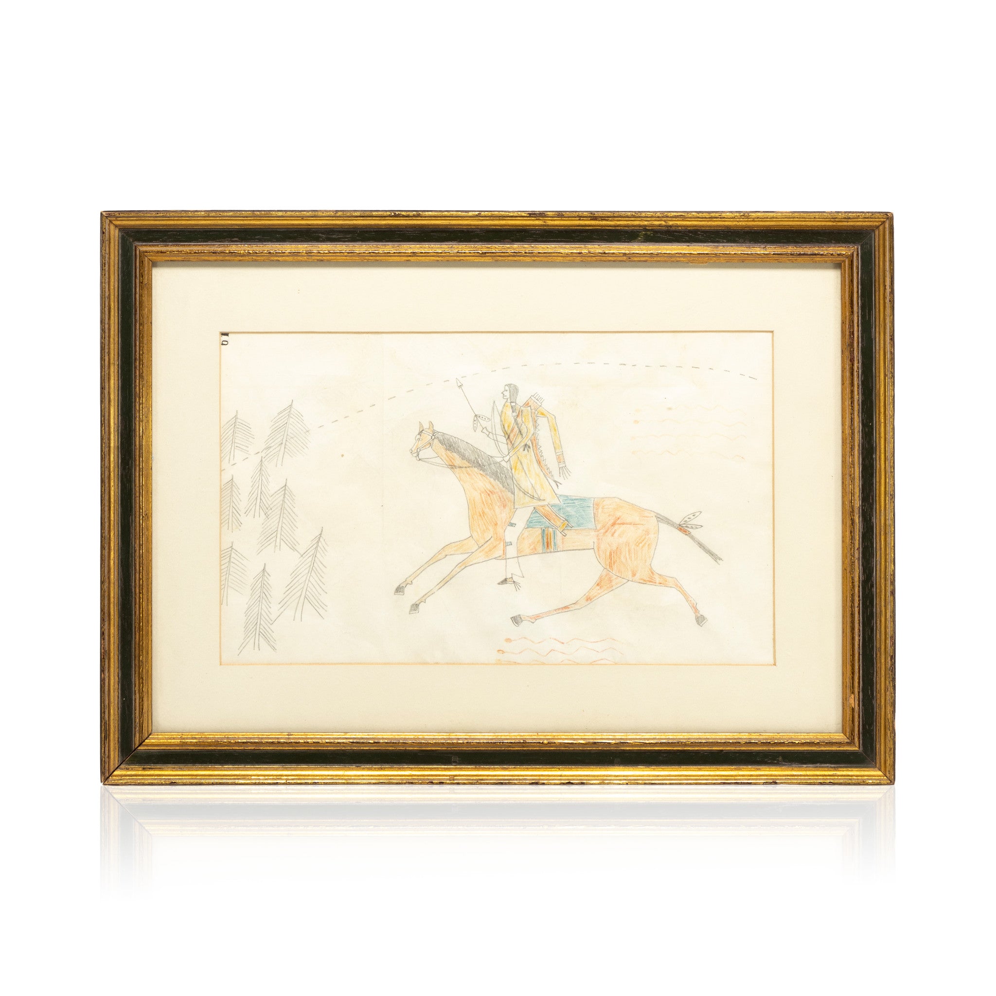 Double Sided Sioux Ledger Drawing, Native, Art, Ledger Drawing