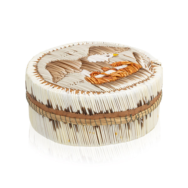 Chippewa Quilled Birch Box, Native, Birch Bark, Container