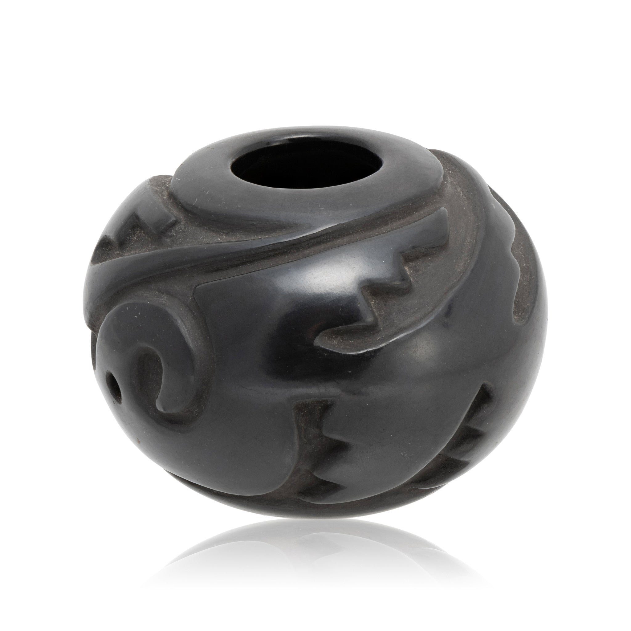 Blackware Jar by Helen Shupla, Native, Pottery, Historic