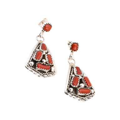 Navajo Coral Earrings, Jewelry, Earrings, Native