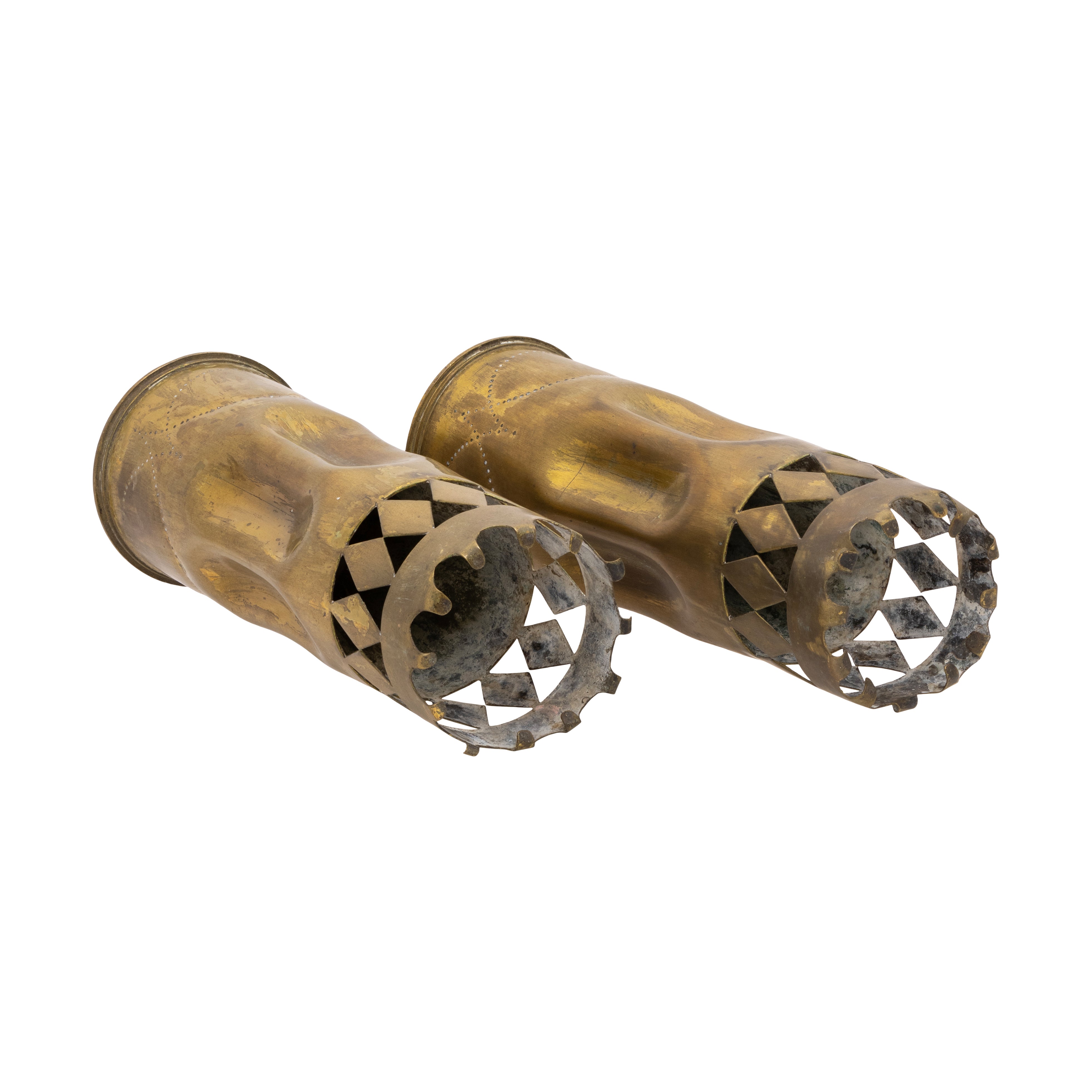 Pair Trench Art Vases