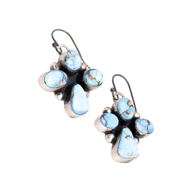 Navajo Golden Hill Turquoise Earrings, Jewelry, Earrings, Native