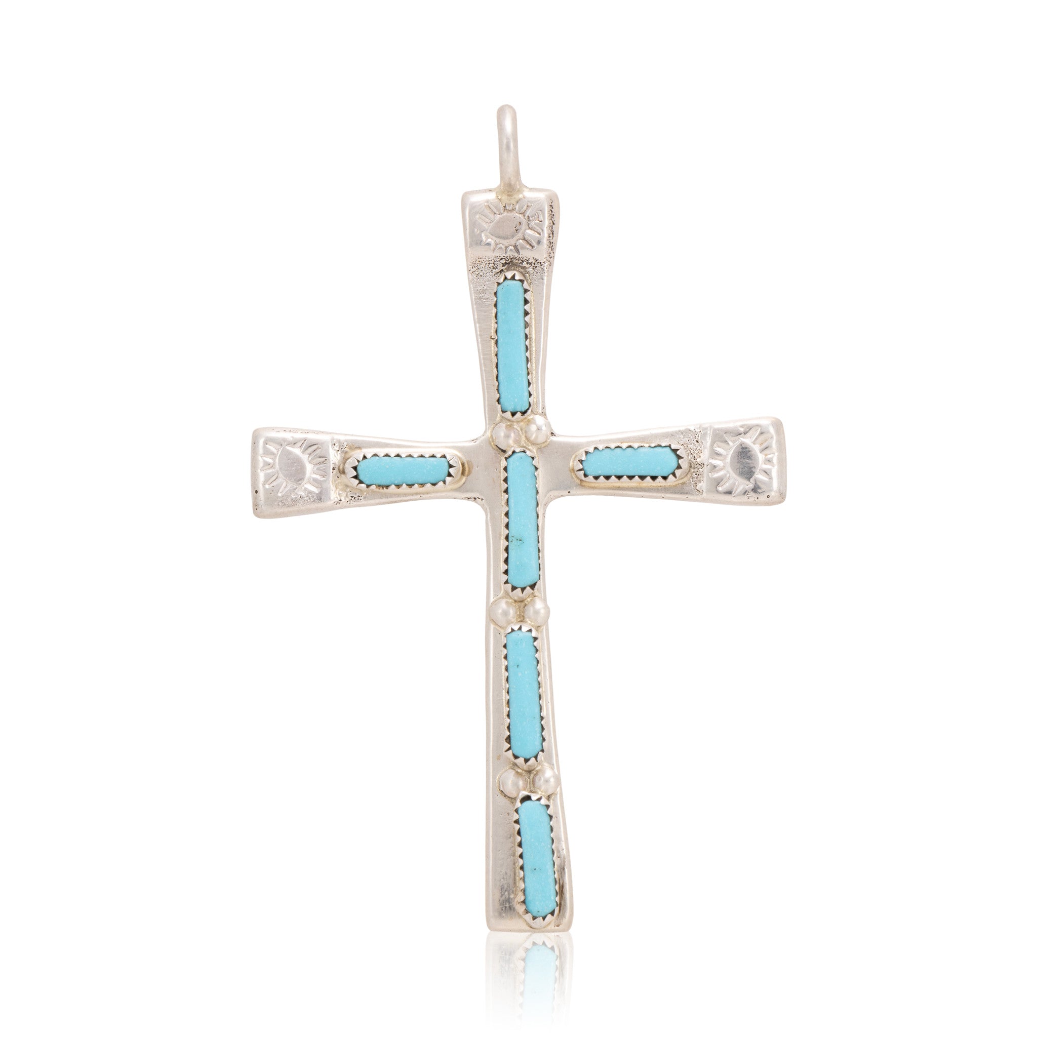 Zuni Turquoise Cross Pendant, Jewelry, Necklace, Native