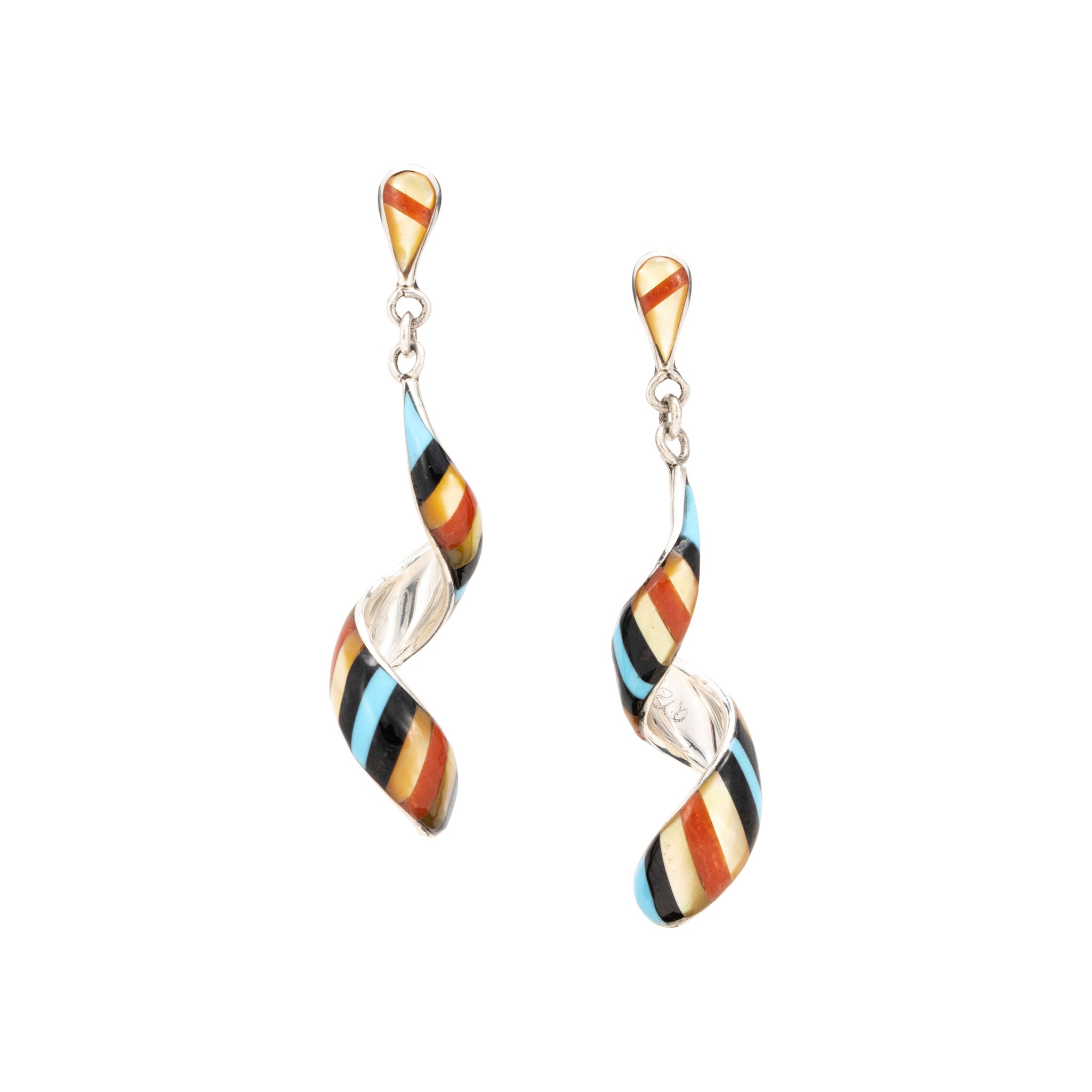 Zuni Inlay Earrings, Jewelry, Earrings, Native